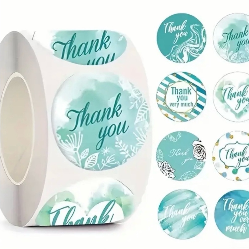 NWT - 500 Thank You Stickers Blue